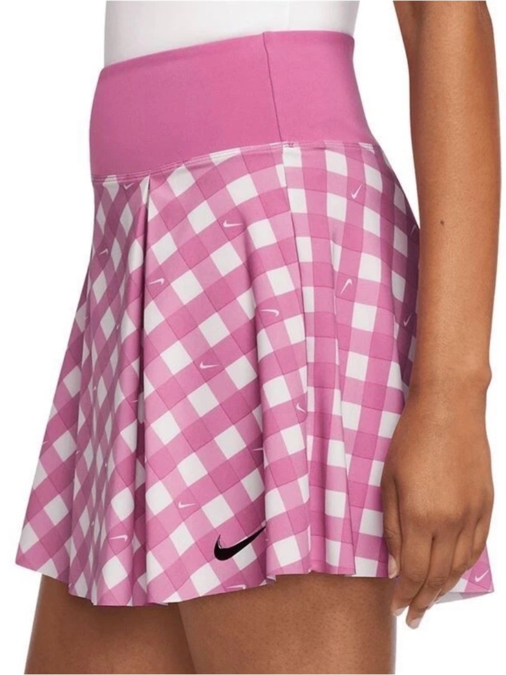 Nike aDri-FIT Pink and White Gingham Pleated Club Tennis/Golf Skort.